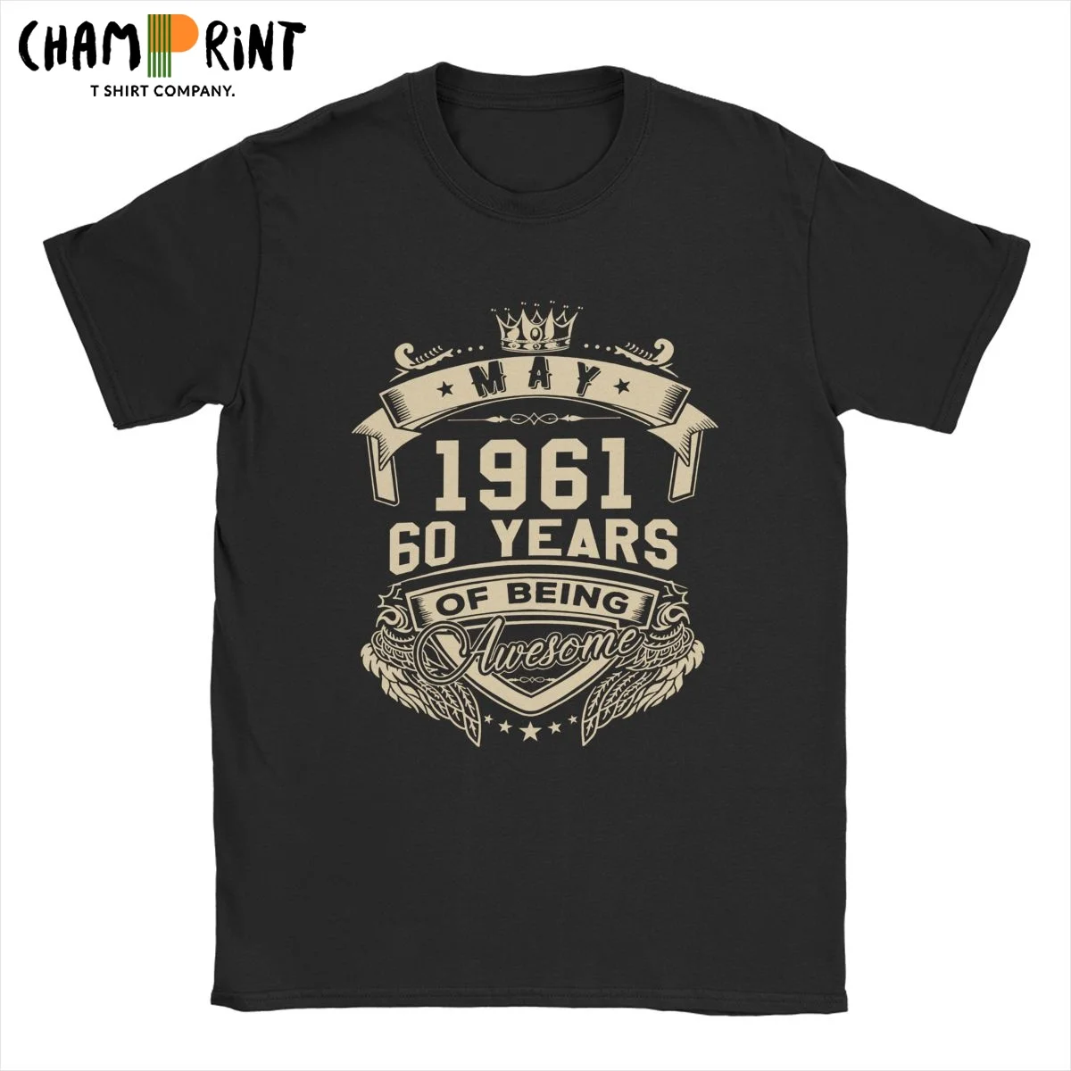 Родившиеся в мае 1961 60 лет потрясающая Мужская футболка Awesome с коротким рукавом