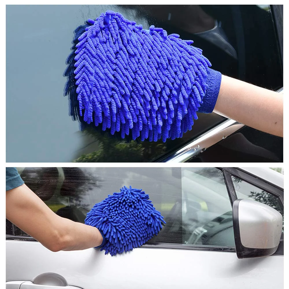 

SPTA Ultimate Car Wash Mitt Large Size Ultra Soft Microfiber Car Cleaning Wash Glove Double Side Chenille Scratch-free Gloves