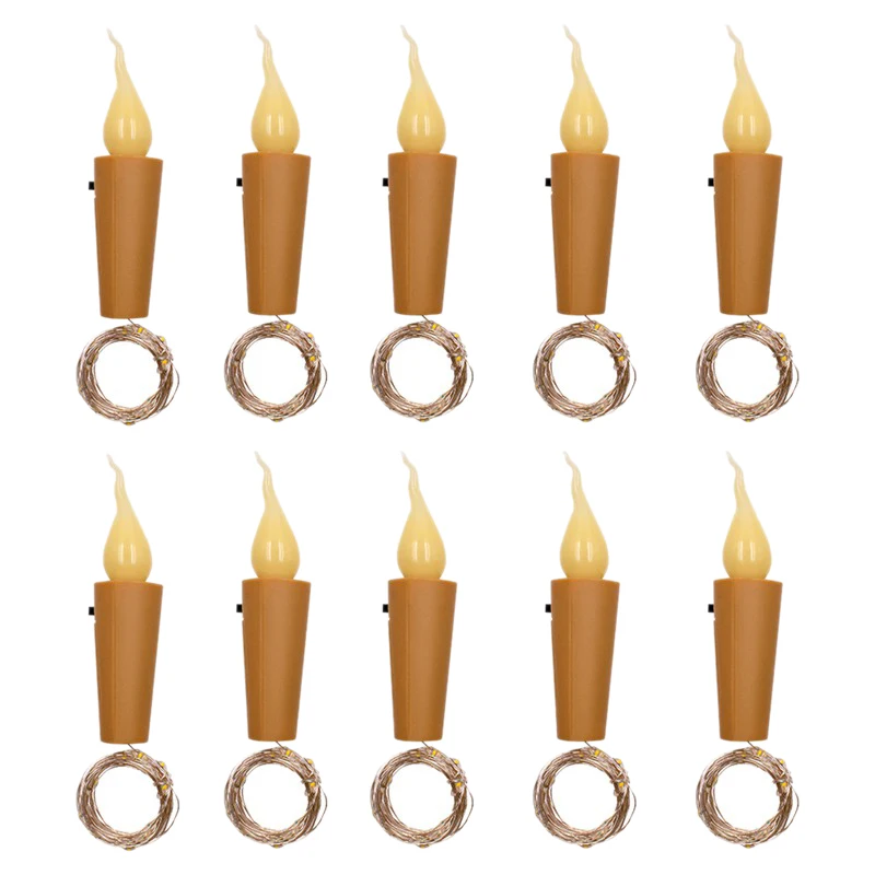 Горячая XD 10Pcs 20 светодиодный светильники в форме винных бутылок Свеча светильник
