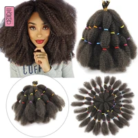 yunrong marly braid hairs 12inches afro kinky bulk crochet braiding 20strands synthetic twist hair for black woman braiding hair