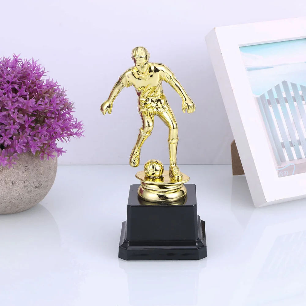 

3pcs Golden Award Trophy Reward Prizes Football Sports Trophy Gift for Sports Competition Ceremony Appreciation Sport Awards