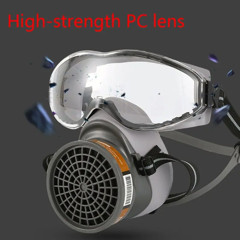 1 комплект полулицевая противогаз с очками маска от химической Пыли Фильтр