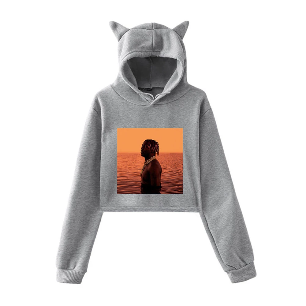 

WAWNI Lil Yachty Cat Ear Hoodie Woman Fashion Print Cotton Hooded Sweatshirt Streetwear Accessories Navel 2020 New Kawaii Hoody