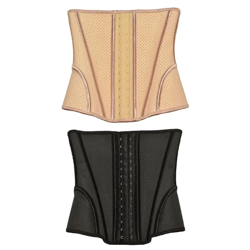 

Women Weight Loss Corset Latex Waist Cincher Hourglass Body Shaper Breathable Mesh Tummy Control Fat Burner Sport Girdle