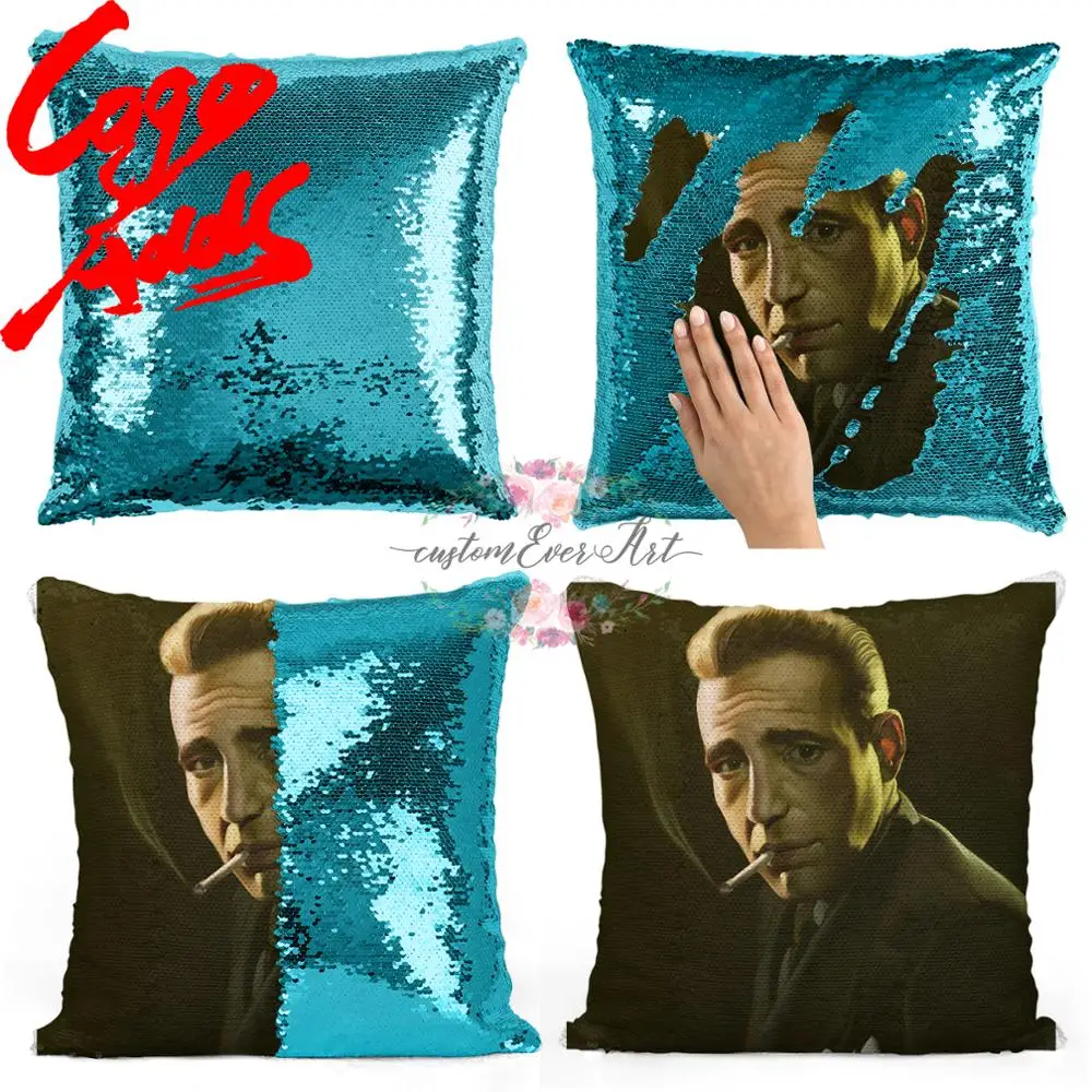 

Humphrey Bogart sequin pillow | sequin Pillowcase | Two color pillow | gift for her | gift for him | pillow | magic pillow