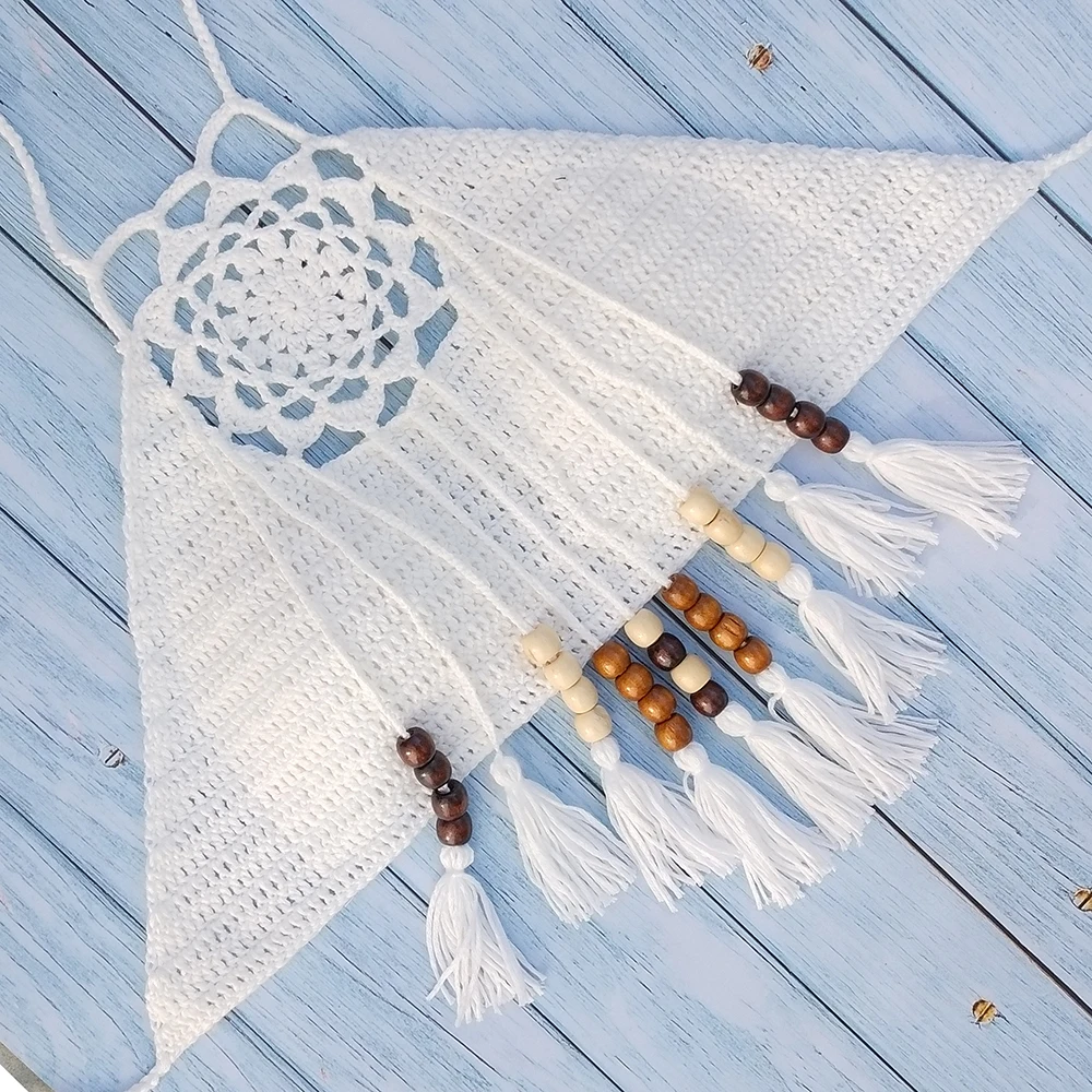 Сексуальный женский бикини с кисточками Топ Белый Boho пляжный купальник бахрома вязаная крючком бикини бюстгальтер Холтер Лифчики майка Купальник Горячая Распродажа