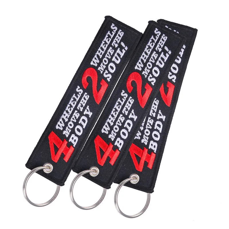 3 шт./партия брелки для автомобиля и мотоцикла 2 колеса Move the Soul Новинка Вышивка