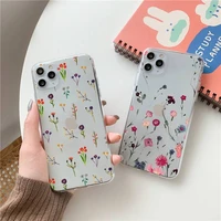 fashion flower beautiful phone case clear transparent for iphone 11 12 13 mini pro xs max 8 7 6 6s plus x 5s se xr 2020
