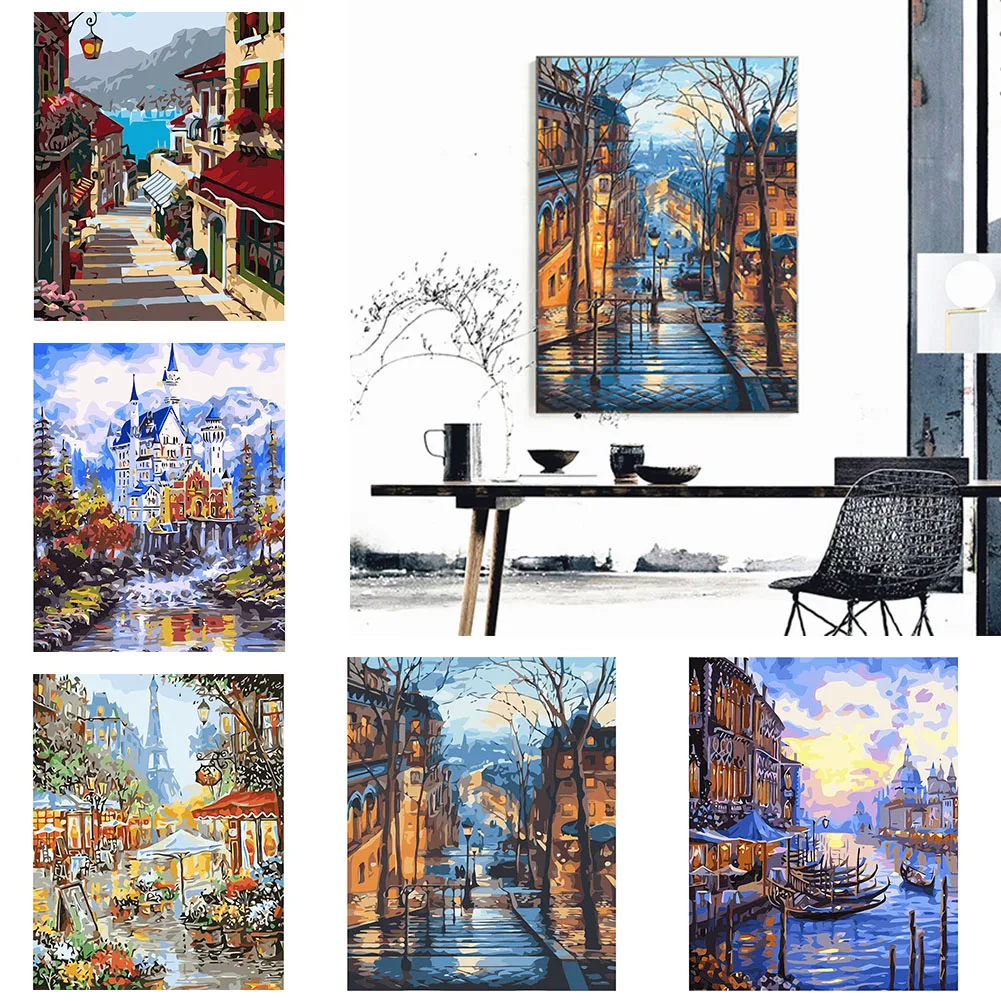 

Paint by Number Kits 16x20 inch Frameless Canvas DIY Oil Painting Set for Beginner with Brushes, Pigment