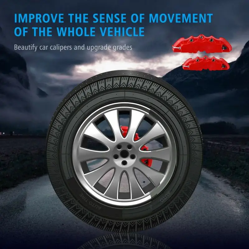 

4PCS 3D Brake System Car Disc Brake Caliper Covers Front & Rear Accessories Set 16-17 Inch Front Wheels And 18-22inch Rear Wheel