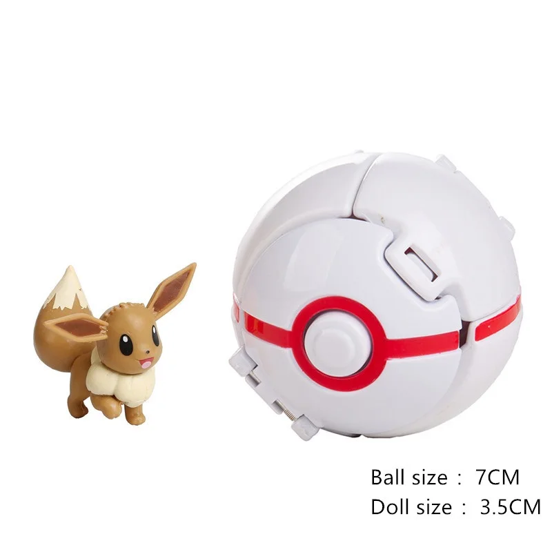 

16 Styles Pokemon Elf Ball Toy Pocket Monster Pokeball ​Deformation Pikachu Eevee Vulpix Squirtle Litten Pet Anime Figure Mode