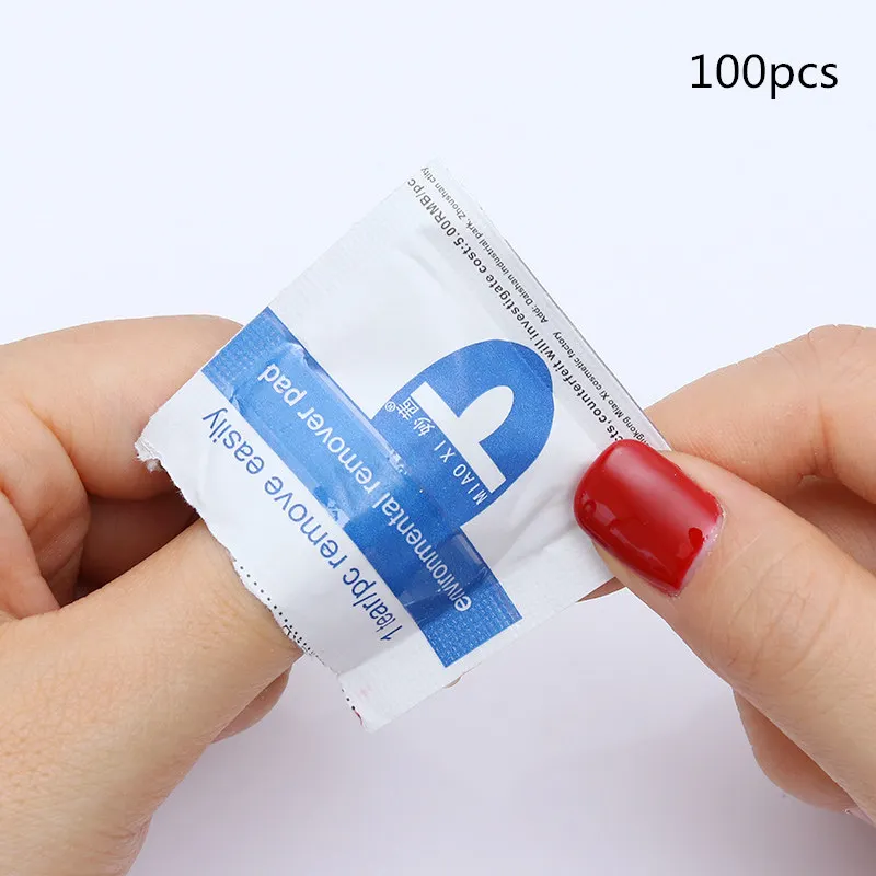 100 pcs Белый, без ворса, жидкость для снятия лака, длинные, хлопковые мягкие влажные салфетки для очистки для УФ Гель-лак для ногтей, маникюр Сделай Сам дизайн инструменты 180 шт./кор - Цвет: 100 pcs