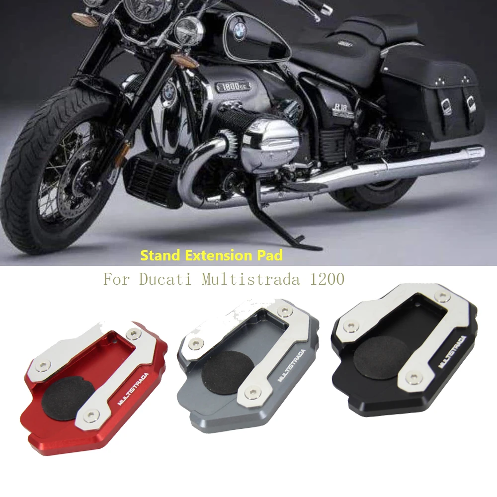 

NEW Kickstand Motorcycle Accessories For Ducati Multistrada 1200 CNC Foot Side Stand Extension Pad Support Plate