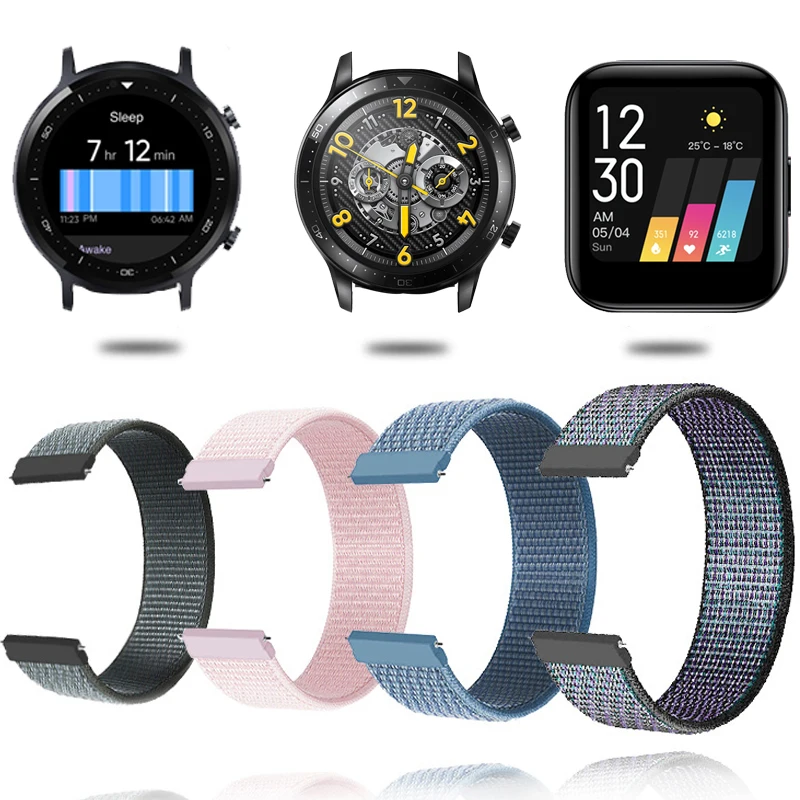 Ремешок нейлоновый для Realme Watch 2 S Pro быстросъемный спортивный браслет смарт часов