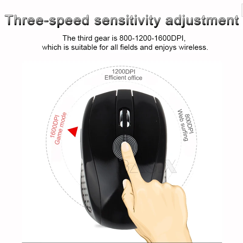 Беспроводная мышь BASIX портативная интеллектуальная игровая оптическая