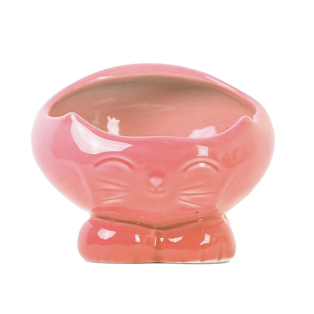 Pink 150 г кошачья форма миска для домашних животных кормушки для собак Керамическая пиала для риса столовые приборы в форме котов для маленьких собак товары для кошек пищевые миски для воды новые - Цвет: Pink
