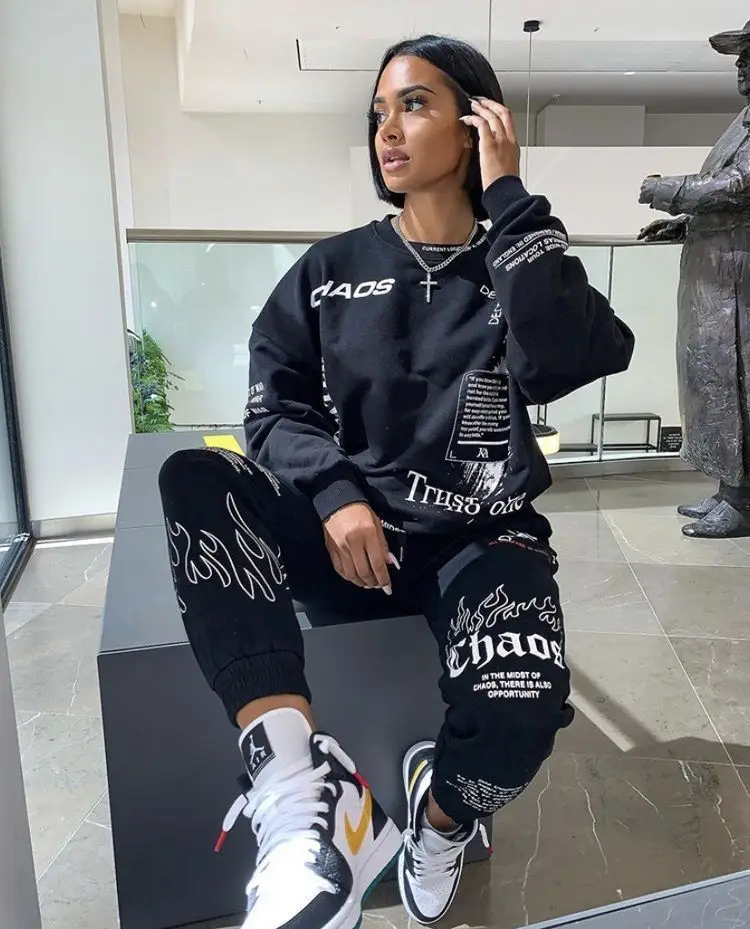 

Plus Size Clothing 2 Piece Set Women Sweatsuit Long Sleeve Top Set Sweatpants Tracksuit Tie Dye Outfits Wholesale Dropshipping