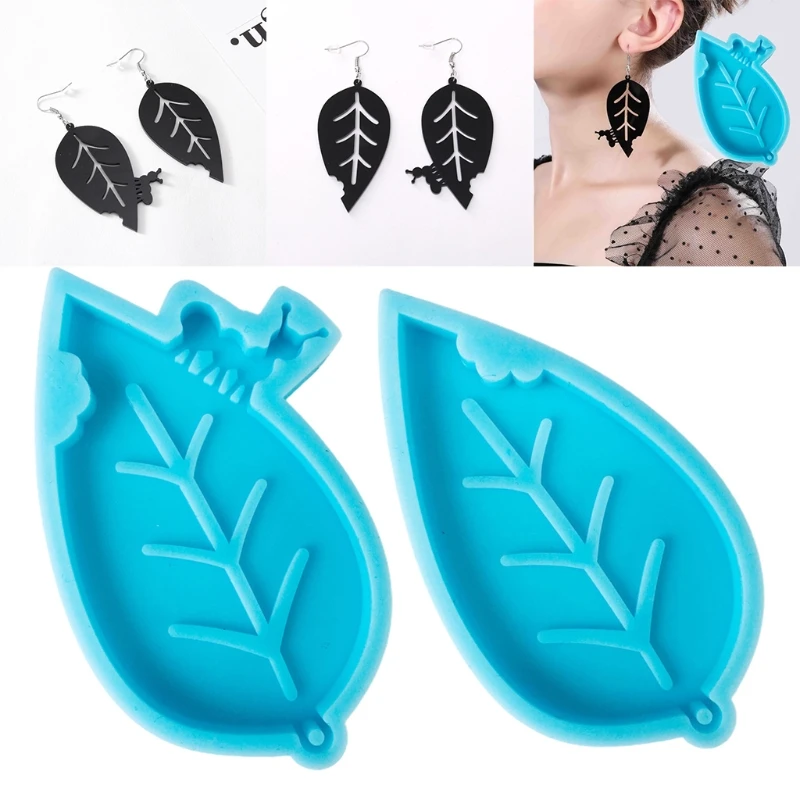 

DIY Ant Leaf Earrings Epoxy Resin Mold Keychain Necklace Pendant Silicone Mould Handmade Crafts Jewelry Decor Casting Tools