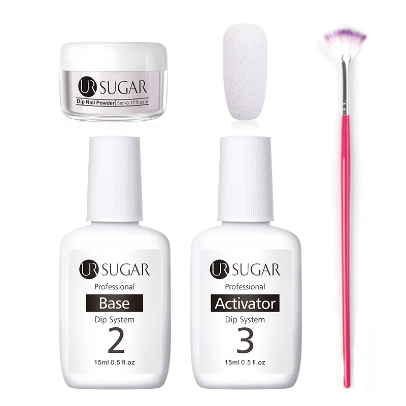 4Pcs set 5 Ur Sugar 5 мл Dip ногтей Порошковая голографическая блеск градиент Сияющий хромированный пигмент погружающийся порошок Набор для украшения ногтей DIY - Цвет: 4Pcs set 5