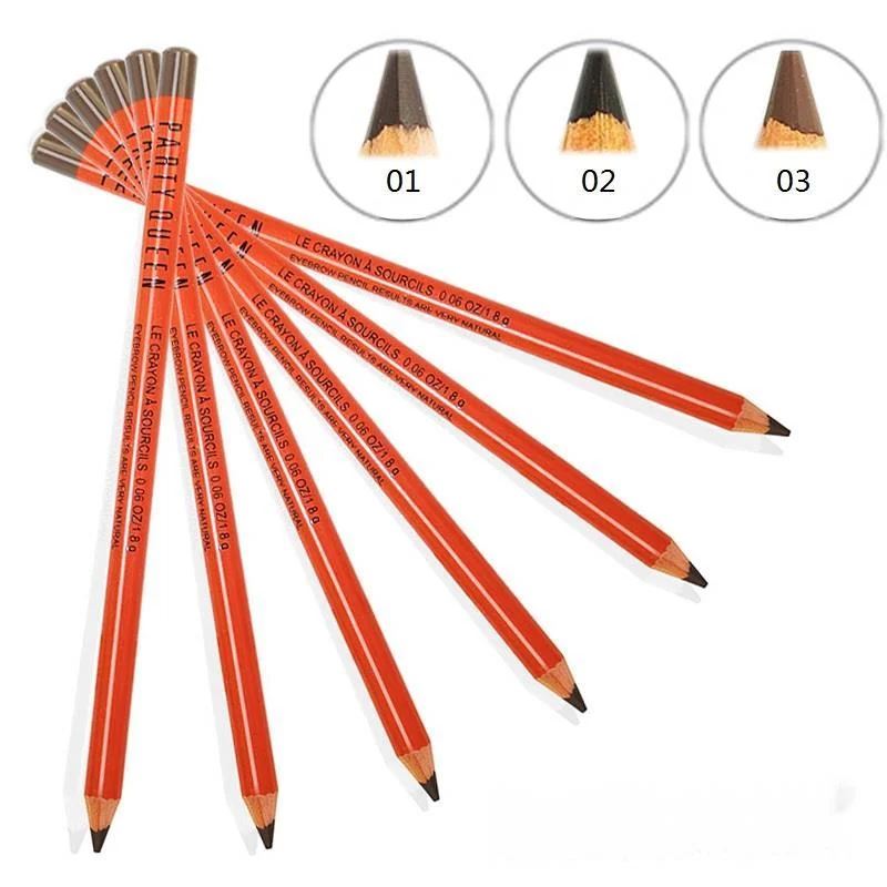 

High quality eyebrow pencil, 12 pieces / batch, party use, Queen, waterproof, professional, 3 colors, free delivery