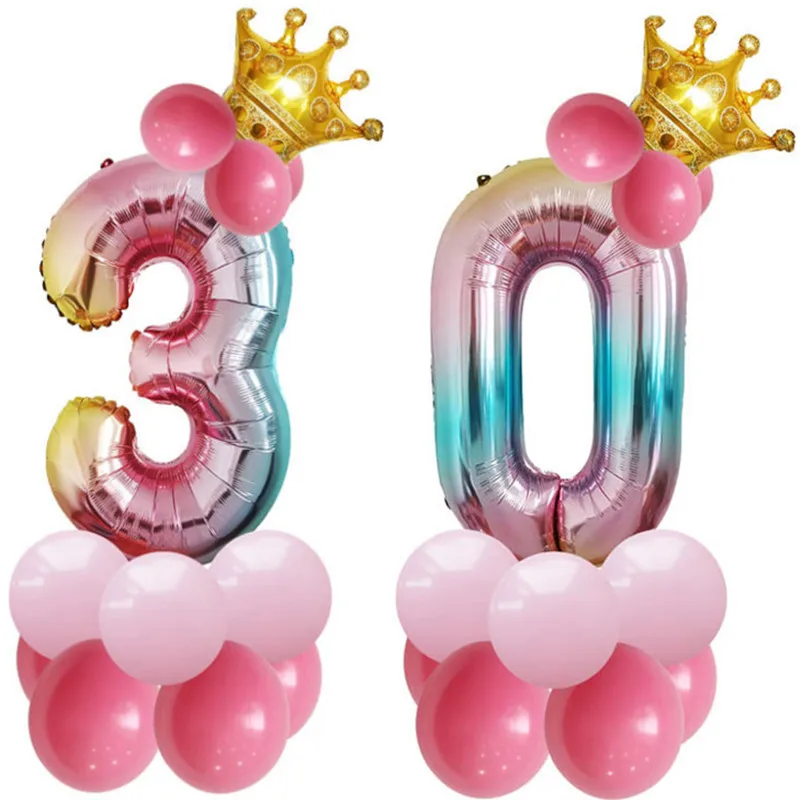 32 дюйма Фольга номер конфетти для воздушного шара воздушных шаров из латекса