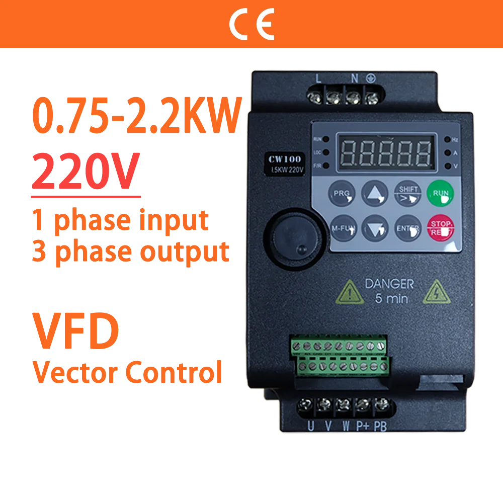 220V 0.75KW/1.5KW/2.2KW 1HP/2HP/3HP экономичный мини VFD частотно-регулируемый привод