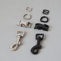 10setslot inner 10mm cat pet collar leads leash metal buckles d ring slider adjuster carabiner hooks half ring belt loop