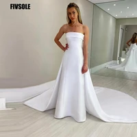 fivsole a line wedding dress detachable train 2021 newest off shoulder bow back bridal wedding gown for bride vestido de noiva