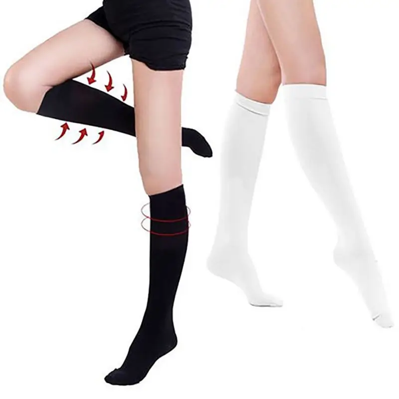 

Thigh-High 29-31CM Compression Outdoors Stockings Pressure Nylon Varicose Vein Stocking Travel Leg Relief Pain Support Socks