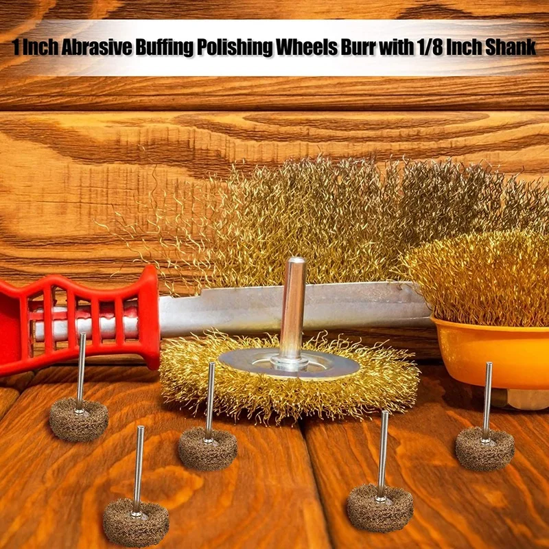 

50 Piece 1 Inch Abrasive Wheels Polishing Wheels Abrasive Wheels with 1/8 Inch Shank for Rotary Tools (120-600 Grit)