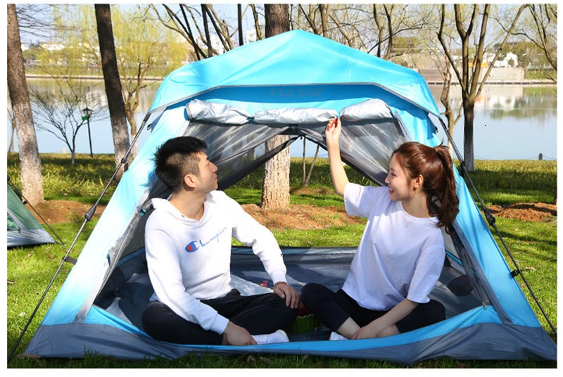 FLYTOP, Сверхлегкий, быстрое автоматическое открытие, кемпинговая палатка, водонепроницаемая, для походов, походов, пикника, портативная семейная Пляжная палатка