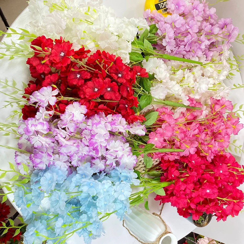 

Model 7 Fork 70 Head Silk Cloth Bundle of Peach Blossom Indoor Living Room Table Engineering Wedding Party Artificial Flower