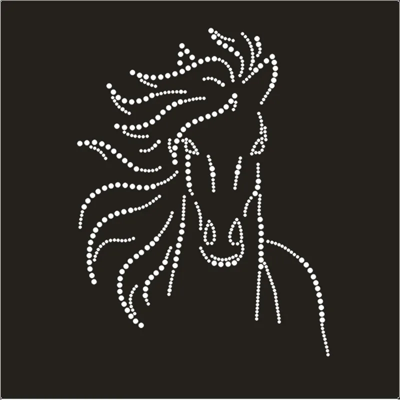 

Horse Iron On Transfer Hotfix Rhinestones T Shirt Sticker Custom Crystal Patches Diamond Crafts Diy Strass Motifs Applique