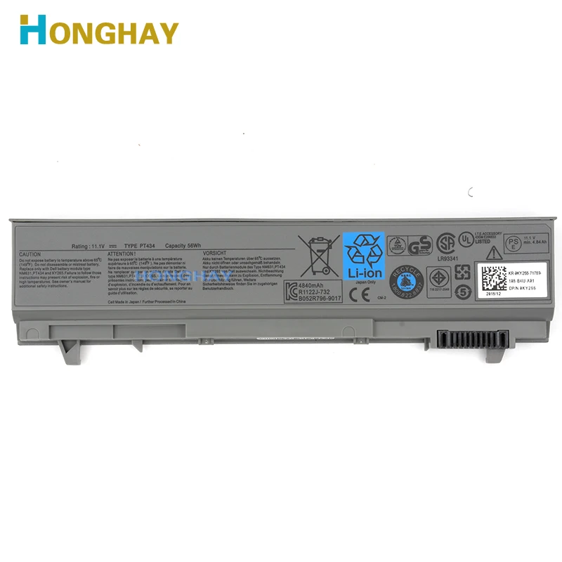 HONGHAY ноутбук Батарея для DELL Latitude E6400 E6500 E6410 E6510 M4400 M6400 312-0748 0749 W1193 PT434 KY265 KY477 PT437 NM633 |