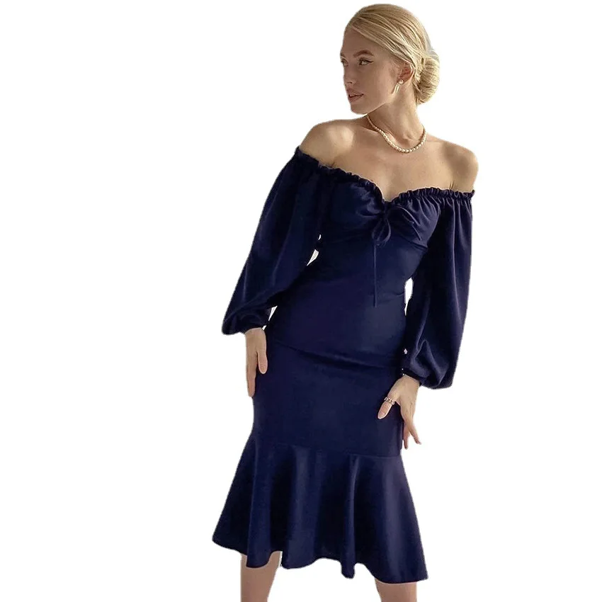 

New Sexy Shoulder Dress Women's Waist Strap Slim Design Sense Fishtail Skirt Long Skirt