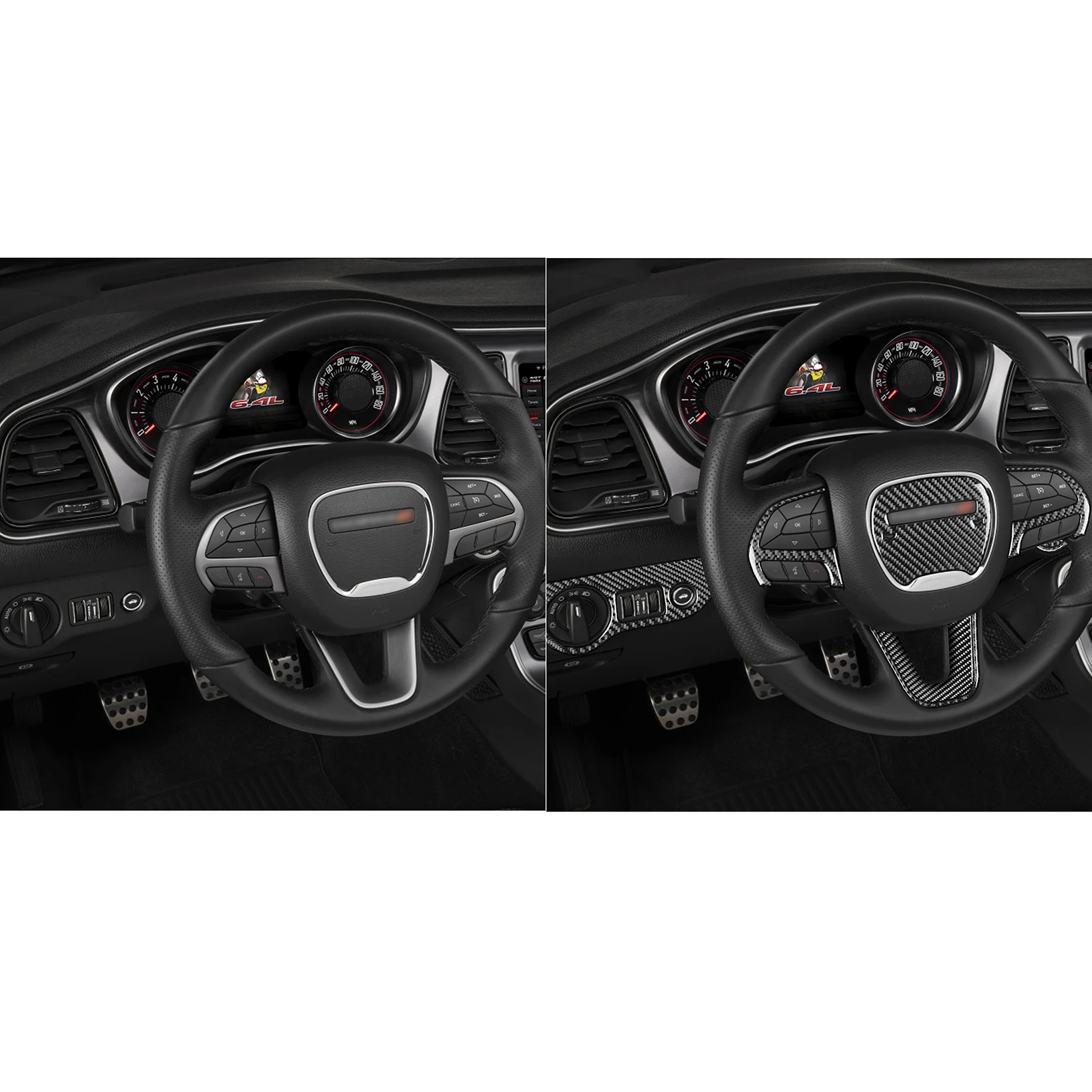 

Отделка рулевого колеса из углеродного волокна для Dodge Challenger 15-20, простая установка