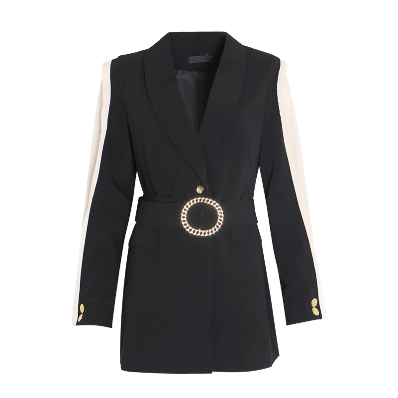 Женский блейзер с v образным вырезом VGH Элегантная туника рукавами фонариками