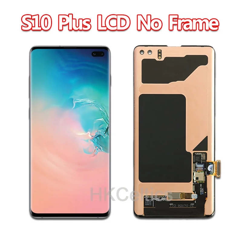Super Amoled lcd для SAMSUNG Galaxy S10 G973 G973F дисплей S10+ Plus G975 G975F кодирующий преобразователь сенсорного экрана в сборе с рамкой