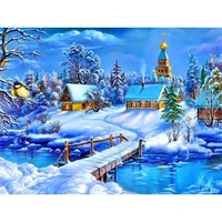 painting winter scene christmas diy 5d diamond painting by number kits full round drill rhinestone embroidery cross stitch gifts