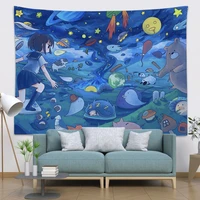 kawaii room decor tapestry kid bedroom decorative wall hanging tapestries anime cute blanket wall carpet psychedelic japan tapiz