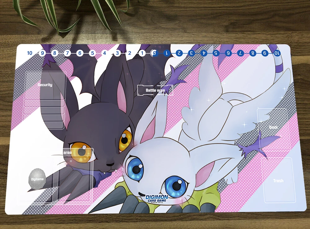 

Anime Digimon Duel Playmat Tailmon Trading Card Game Mat DTCG CCG Mat Mouse Desk Pad TCG Gaming Play Mat & Card Zones Free Bag