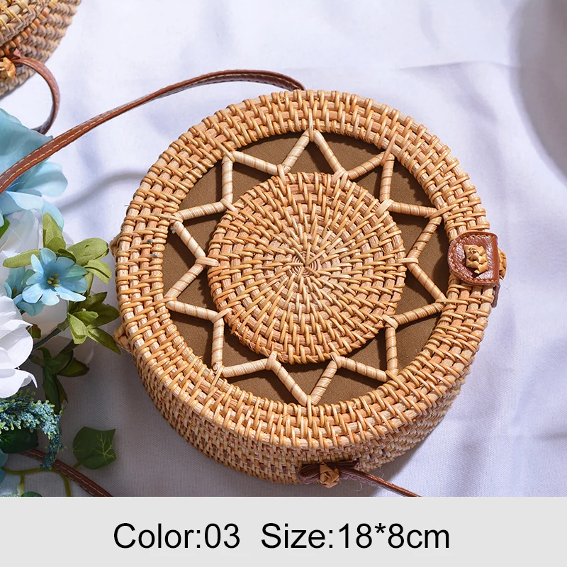 Сумки из ротанга Realer женские круглые соломенные сумки плетеная сумка ручной