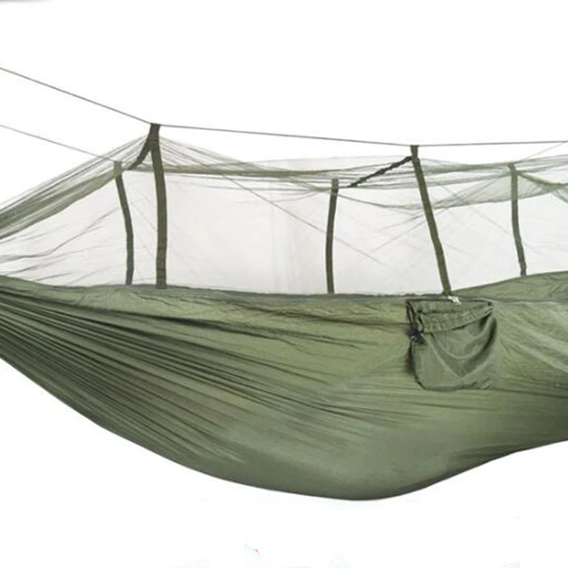 

Camping Hammock with Mosquito Net Outdoor Tool 1-2 Person Portable Hanging Bed Strength Parachute Fabric Sleep Swing