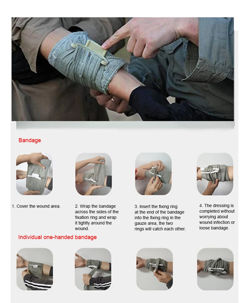 

4/6 Inches Madicare Israeli Bandage Trauma Dressing,Outdoor Camping First Aid, Medical Compression Bandage, Emergency Bandage