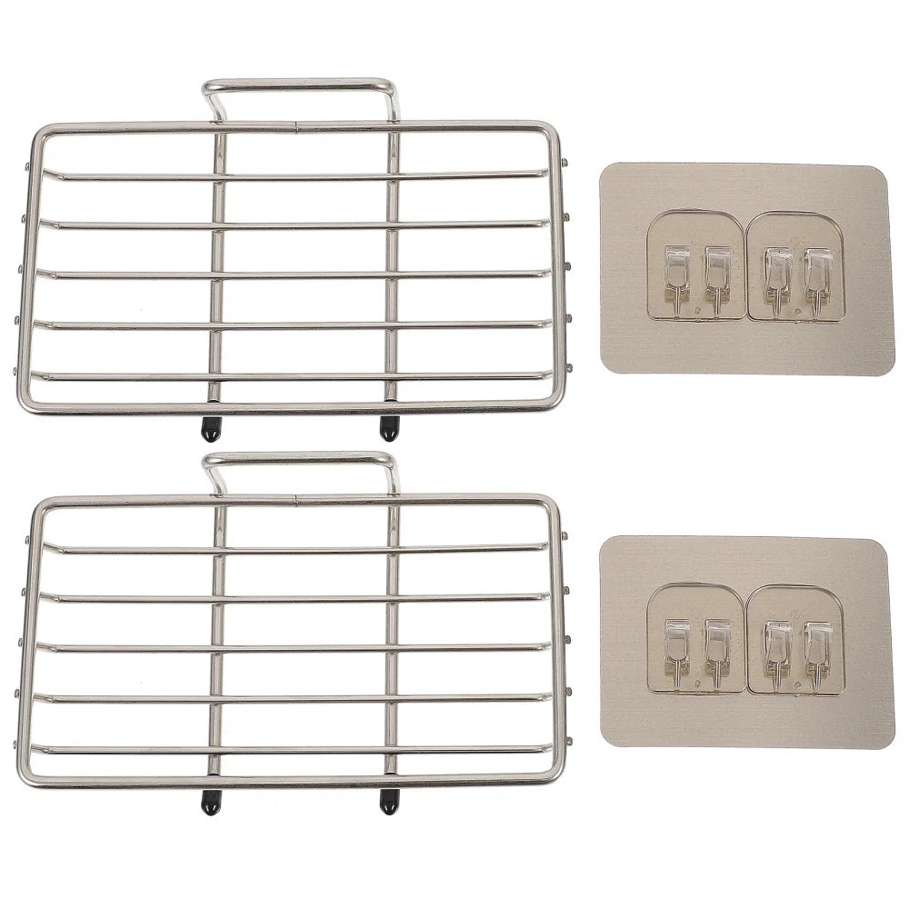 

2pcs Wall Mounted Soap Box Punch Free Drain Soap Rack Soap Holder with Hook