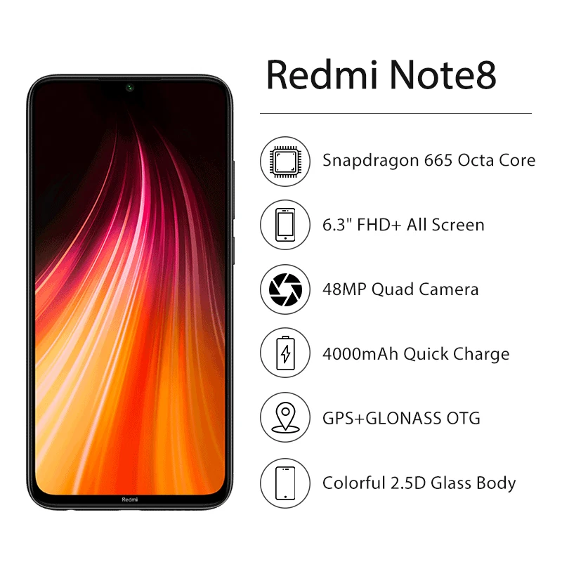 Новое поступление Xiaomi Redmi Note 8 3 Гб ОЗУ 32 ПЗУ мобильный телефон 48 МП четыре камеры 6