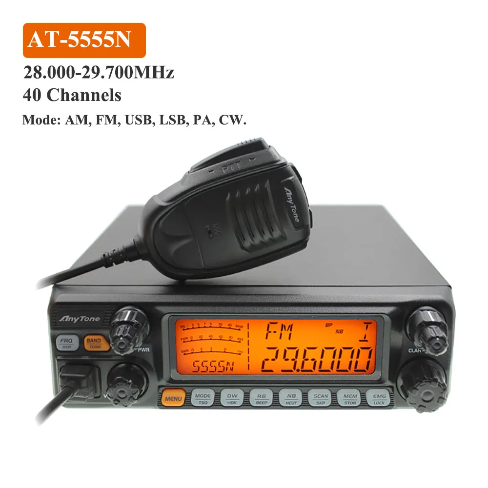 Anytone AT 5555N дисплей АМ FM USB LSB PW CW 10 м 28 000 29 700 МГц 40 Каналы AT5555N CB радио