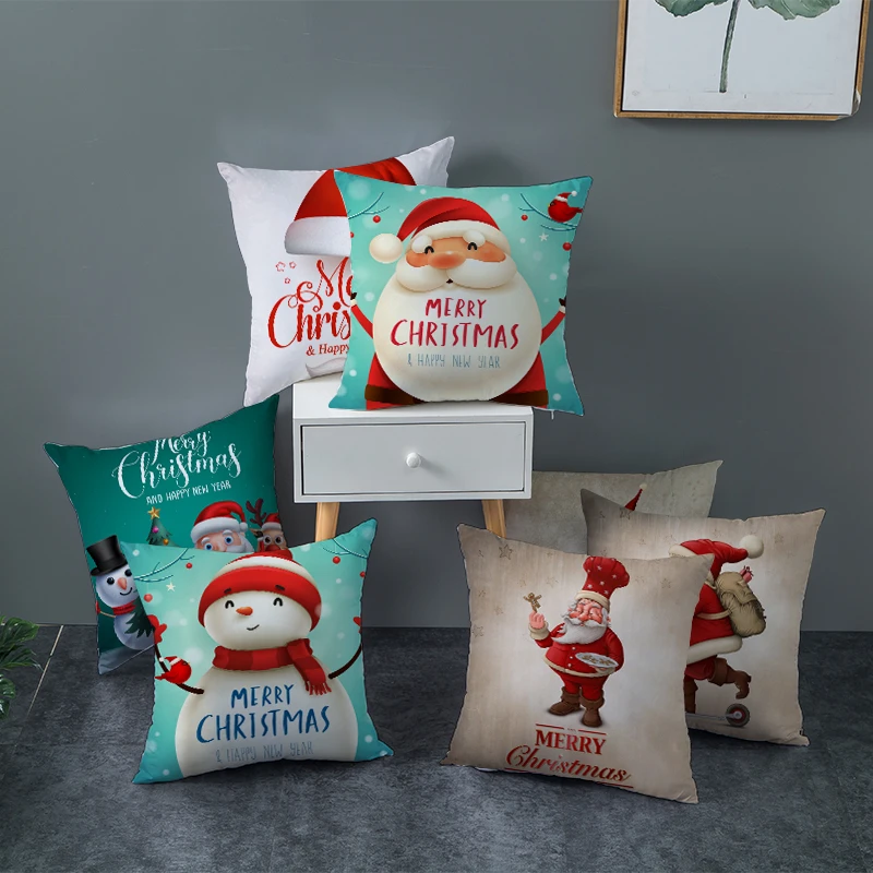 Мультяшные наволочки Fuwatacchi наволочка с Санта Клаусом для дивана 45*45 см