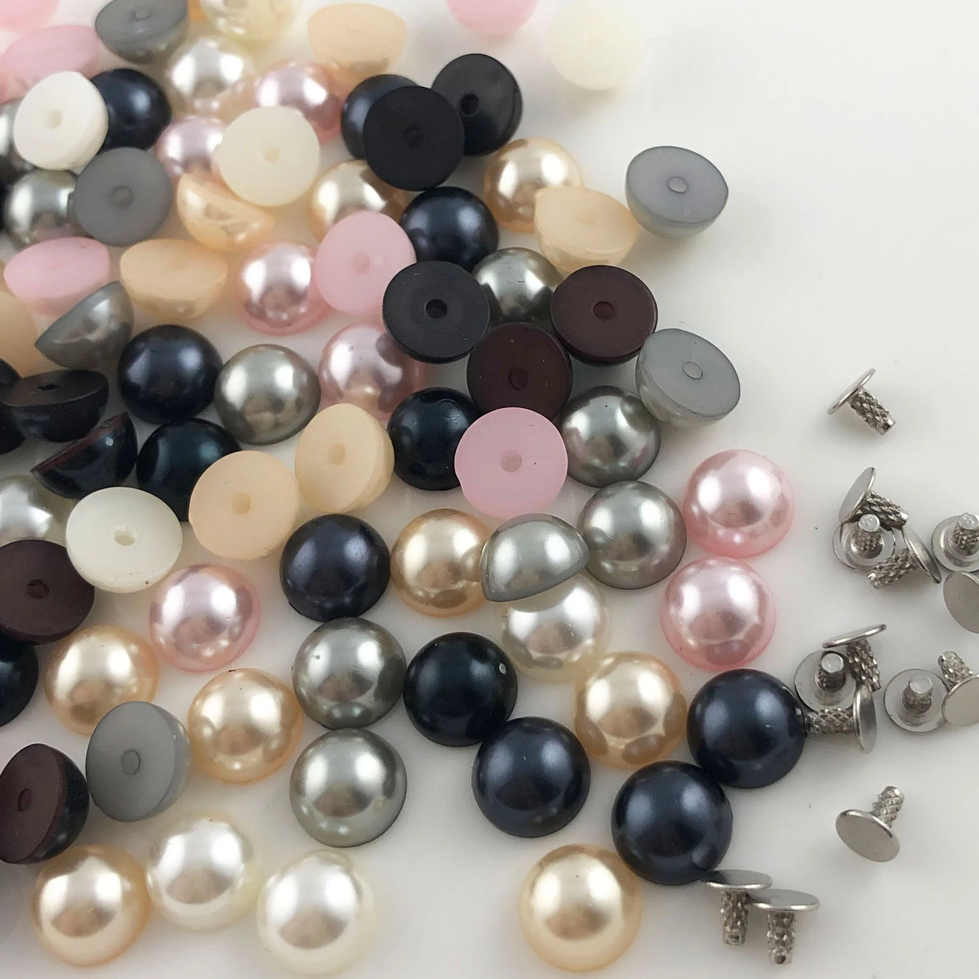 YORANYO набор из 100/200 предметов полукруглые заклепки с искусственным жемчугом панк