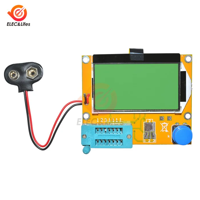 Type1 battery button LCR-T4 Mega328 M328 Транзистор тестер ESR Измеритель сопротивления Диод Триод Емкость тестер мультиметр MOS PNP NPN LCR метр - Цвет: Type1 battery button
